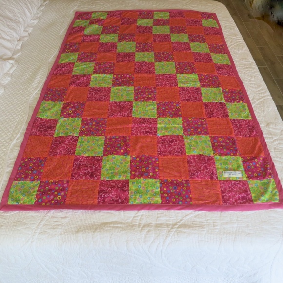 Owls/Nursery/Toddler Brown/Orange/& White Handmade Quilt-Top  Handmade Patchwork Quilt (approx.  38.5\